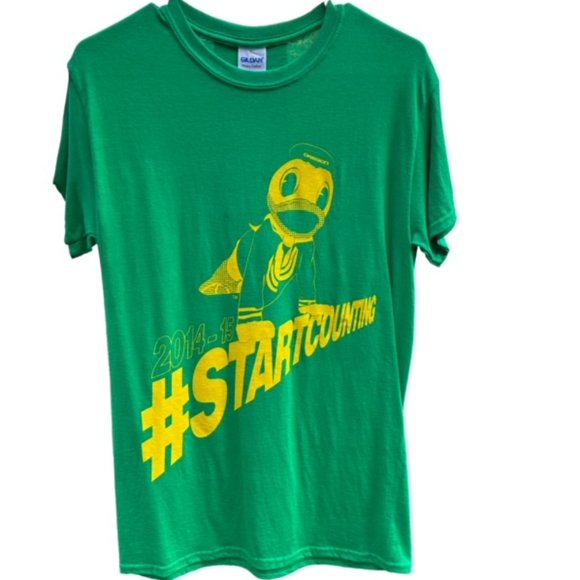 Men's University of Oregon Ducks Green + Yellow Vintage 2014-2015 SMALL Spirit - Picture 2 of 6
